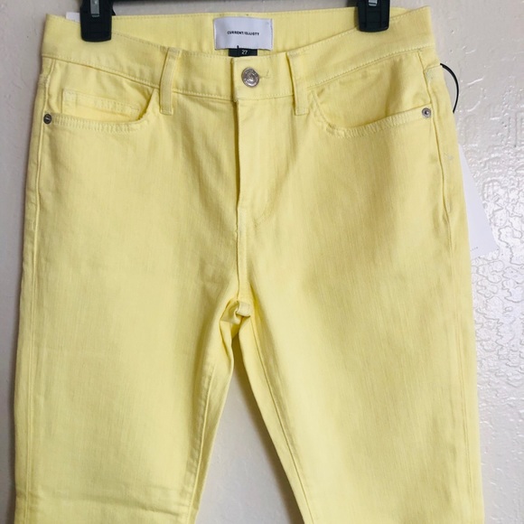 NEW Current/Elliott The Stiletto Jeans in Acid Yellow shade Size 27 - Picture 3 of 8